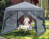MASTERCANOPY Pop Up Gazebo Canopy with Mosquito Netting (10x10, Light Gray) MASTERCANOPY