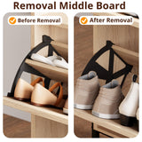 IRONCK Shoe Cabinet Storage with 2 Flip Drawers, Free Standing Wooden Shoe Storage Organizer Cabinet with Rattan Doors for Entryway, Narrow Shoe Rack Cabinet, Oak IRONCK