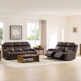 Watson & Whitely Genuine Leather Power Loveseat Recliner Sofa, Zero Gravity Reclining Loveseat with Power Headrest & Hidden Storage, Charging Ports, Dual Recliner Sofas for Living Room, Dark Brown Watson & Whitely