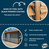 Pylex Deck Sunblind System 11060, Louvers Bracket Shutter Hardware Kit, Up to 11 Boards (48'') - Black Steel Baked Powder Coating Brackets Pylex