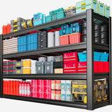 SKZNSA 68" Wide Heavy Duty Garage Shelving Units, 4-Tier Deep Storage Shelves,Black Metal Garage Shelves,Steel Shelf,Large Storage Rack,Industrial Shelving for Shop, 68" W x 24" D x 68" H SKZNSA