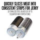 Weston Manual Support Beef Jerky Slicer, Quick and Easy Operation For Cuts Up To 5” Wide x 1.25” Thick, Durable Aluminum Construction, Stainless Steel Blades, Charcoal Gray Weston