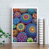 Colourful Artistry DIY 5D Diamond Painting by Number Kits -Mandala Stones Diamond Crystal Gem Art Painting with Full Drill Round Diamond - Perfect for Home Wall Decor Birthday Gifts for Women ROOHOME