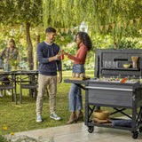 Keter Rolling Ice Cooler Cart, Outdoor Party Beverage Stand w/Wheels, 89.8 Qt, Dark Grey Keter