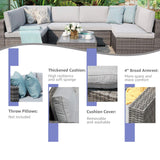 Patiorama 12 Piece Patio Furniture Set, Outdoor Sectional Sofa, All-Weather Grey PE Wicker Rattan Conversation Set, Patio Couch Furniture Set w/Coffee Table for Balcony Garden Pool(Light Grey Cushion) Patiorama