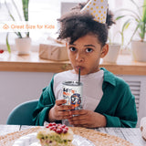 AGH 12 oz Sublimation Tumblers Blanks with Lids and Straws 4 Pack Stainless Steel Straight Skinny Tumblers for Kids Double Wall Vacuum Insulated Tumbler BPA-Free Great DIY Gift for Children AGH