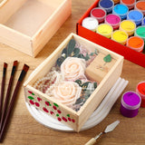 Thyle 6 Pcs Wood Boxes with Window for Crafts 7.8 x 6 x 2.8 Inch Unfinished Wood Box Small Wooden Storage Boxes Wooden Display Box with Sliding Transparency Lid for DIY Birthday Party Gift Favor Thyle