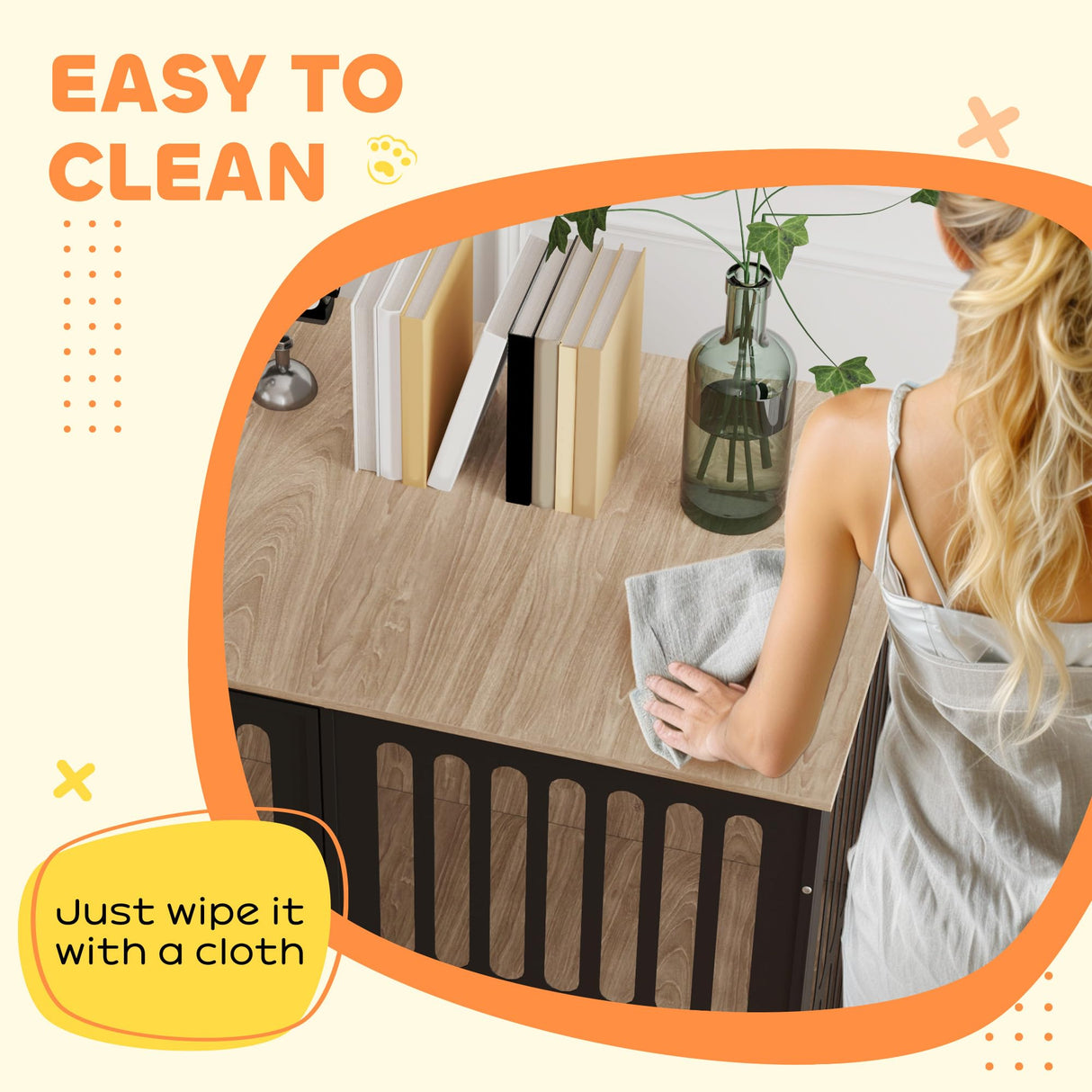 PawHut Dog Crate Furniture, 39" Dog Cage Furniture End Side Table with Anti-Chew Resistant Mesh, Anti-Escape Single Door, Heavy Duty Dog Kennel Indoor for Large Dogs, Walnut Brown PawHut
