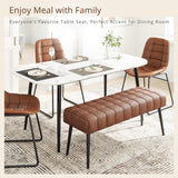 LUE BONA Entryway Bench, 44.5'' Leather Upholstered Bedroom Benches, End of Bed Bench with Metal Legs, for Decorative, Living Room, Dining Room, Red Brown LUE BONA