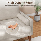 Vesgantti Loveseat Sofa, 48" Small Sofa Couch Mid Century Modern Couch for Small Spaces, Bedroom and Living Room, Removable Sofa Cover Spring Cushions and Solid Wood Frame, Easy to Install, Ashbeige Vesgantti