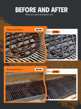 MEKER Grill Brush Bristle Free, Grill Cleaner Brush with 5 BBQ Replacement Head for Cast Iron, Stainless Steel Grates, Safe Grill Scraper Outdoor BBQ Grill, Black MEKER