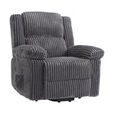 Garvee Corduroy Recliner Chair, Manual Recliner Sofa with Handle, Pillow Top Arms, Thick Padding, Side Pocket, 330Lbs Capacity, Adjustable Recliner for Living Room, Bedroom, Home Theater, Dark Gray Garvee
