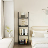 Azheruol Bookshelf Vertical Storage Freestanding Storage Stand for Living Room, Bedroom, Kitchen, Rust Resistance, Easy Assemblyl Free CombinationMulti-Functional Organizer (4 Tiers, Black) Azheruol