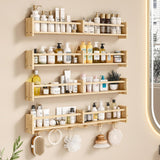 ECOOCE 34Inch Nursery Bookshelves,Set of 4,Wall Floating Shelf Kids Coat Rack with 6Hooks,Hanging Book Shelf for Baby Nursery Room Décor， Patent Number: 29958098(Burlywood, 34) ECOOCE