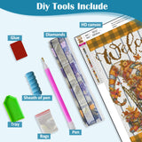 Hello Fall Gnome Sewing Diamond Art Kits for Adults, 5D Diamond Painting Kits for Adults Beginners, DIY Full Round Drill Diamond Dot Painting Gem Art Kits for Adult, Home Wall Decor 11.8x15.7 Inch VCLKDIY