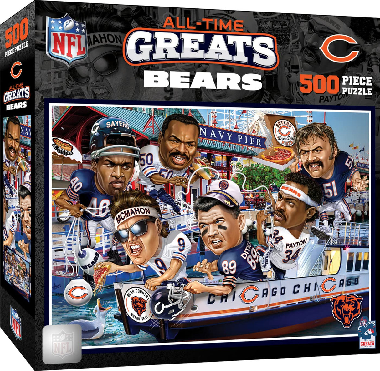 MasterPieces 500 Piece Sports Jigsaw Puzzle for Adults - NFL Chicago Bears All-Time Greats - 15x21 Masterpieces