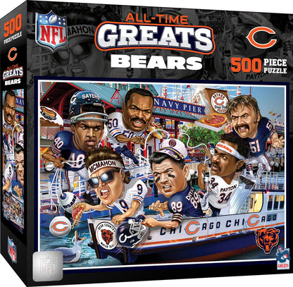 MasterPieces 500 Piece Sports Jigsaw Puzzle for Adults - NFL Chicago Bears All-Time Greats - 15x21