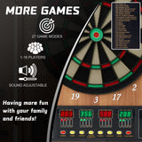 Hanbramo Dart Board, Decorative Dart Board Cabinet Set [12*Soft Tip Darts], Electronic Dart Board - Wooden Cabinet Doors with Integrated Scoreboard for Family Game Rooms [Apricot] Hanbramo