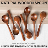 Hefild 7 PCS Wooden Spoons for Eating, 7 inch Wooden Honey Spoons for Tea, Wooden Teaspoons for Stirring Coffee, Hard Wood Table Spoons for Cooking, Small Serving Spoons for Soup, Desserts & Cereal Hefild