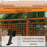 4x4 Heavy Duty Roof Riser Brackets Kit, 3PCS Roof Riser Brackets for Patio Cover, Adjustable Roof Riser Brackets, 304 Stainless Steel Patio Roof Riser, Roof Mount Pergola Brackets (Black Finish) P Polerden