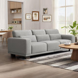 Marsail 89" Sofa, 3 Seater Couch for Living Room, Modern Sofa with Deep Seats Supportive Cushion and Wide Armrests, Easy to Clean with Removable Covers, Linen Fabric, Grey Marsail