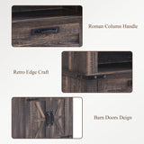 RedLemon 72" Tall Dark Rustic Oak Bookshelf with Storage Cabinet and Adjustable Shelves RedLemon