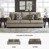 Signature Design by Ashley Stonemeade Contemporary Sofa Sleeper with Folding Gel Memory Foam Mattress, Reversible Cushions and 4 Accent Pillows, Queen, Light Brown Signature Design by Ashley