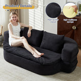 79" Convertible Folding Sofa Bed, Loveseat Sleeper Sofa Couch for Small Spaces, Foldable Cloud Couch with Pillow & Blanket, Comfy Modern Lounge Chair Bed for Living Room & Bedroom (Black) UKMTUET