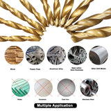 GMTOOLS 99 Pcs Drill Bit Set, 135° Tip Titanium Coated High Speed Steel, Twist Drill Bit Kit for Iron, Aluminum Alloy, Copper, Wood, Plastic, with Hard Storage 1/16"-3/8" GMTOOLS