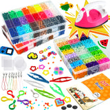 Fuse Beads Set of 72 Colors, 12600 Pcs 5mm Fuse Beads with Portable Mini Iron 5 Pegboards 5 Iron Paper 5 Adhesive Magnetic Discs 5 Tweezers 16 Keychains 8 Key Ropes with Hooks Booklet for Kids Yuxung