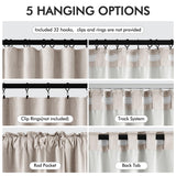 MIULEE 100% Blackout Curtains 108 Inch Long 2 Panels Set for Bedroom, Thick Luxury Faux Linen Black Out Curtain Room Darkening Back Tab Pleat Window Textured Drapes with Hooks for Living Room, Beige MIULEE