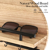 Gurfuy Key Holder for Wall with Shelf - Wood Mail Organizer and Rack with Shelf Hooks Wall Mounted for Entryway Decor Magazines Letter Storage Farmhouse Living Room Bedroom Doorway (Nature) Gurfuy