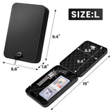 Sgorlds Pistol Safe, Portable Travel Gun Safe, Handgun Lock Box with Key Lock, 2 Pack Gun Safes for Car, Home, Travel, 9.4" x6.6" x1.8", Black Sgorlds