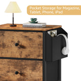 BOLUO Nightstands Set of 2 with Drawers, Small Night Stand with Pocket 2 Drawer Dresser for Bedroom Set End Table Brown BOLUO