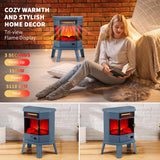 RealSmart Electric Fireplace Heater 22 in Freestanding Fireplace Stove Infrared Fireplace with 3D Flame Effect Remoted Control, Timer, Overheating Protection (Blue) RealSmart