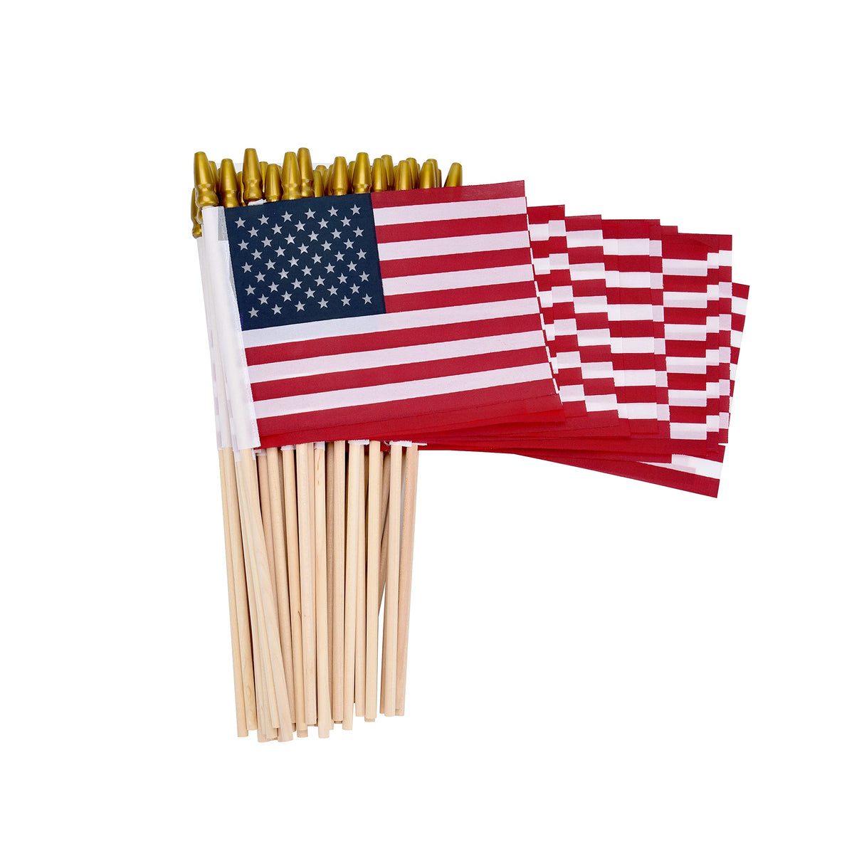12 Pack Small American Flags on Stick Small US Flags/Mini American Flags for Outside 4x6 Inch American Hand Held Stick Flags with Kid-Safe Spear Top, Patriotic Veterans Day Decorations, 4th of July Decorations Uelfbaby