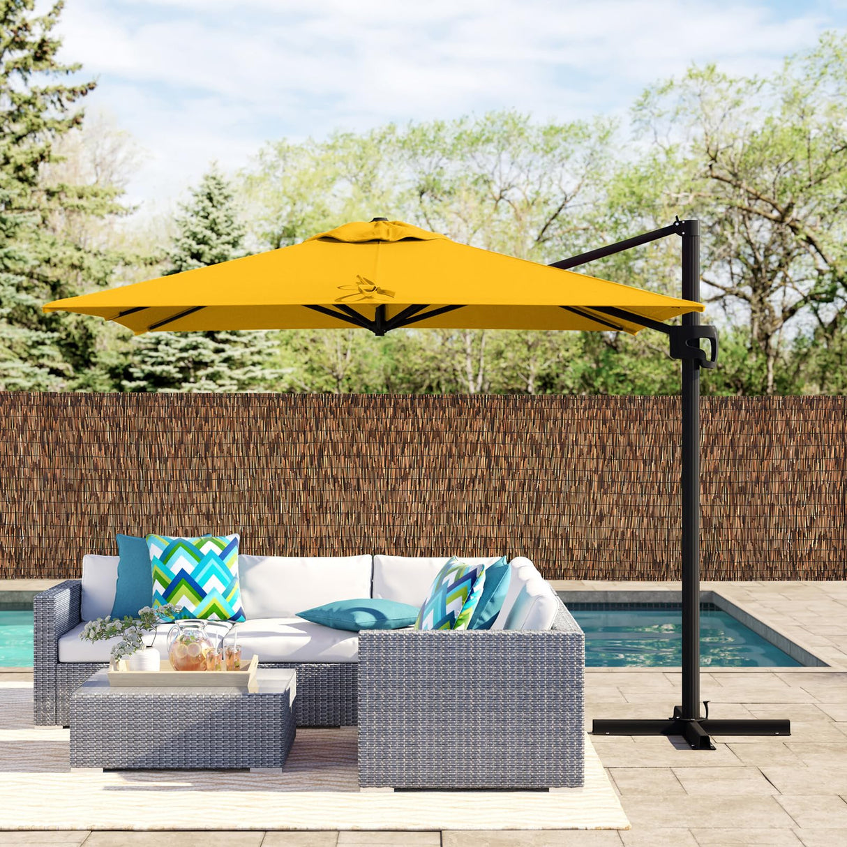 SHYDZYYC Brown 4FT X 16.4FT Reed Fencing Roll, Balcony Privacy Reed Balcony Shade Reed Bamboo Fencing Garden Fence Border, Wind Block Sunshade Fence Screen for Outdoor Yard Patio Flower Bed Edge SHYDZYYC