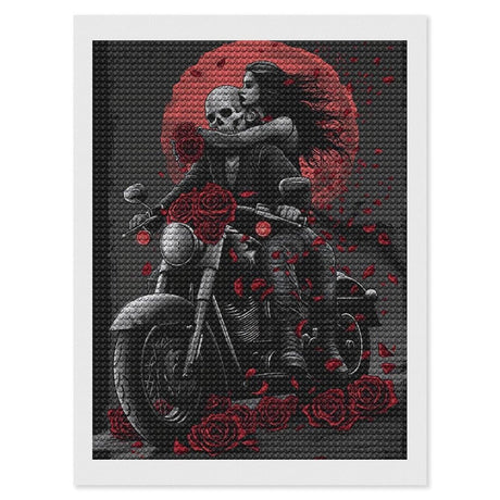 GTABVECT Motorcycle Gothic Skull Diamond Painting Art Kits for Adults and Kids Diamond Painting Diamond Art Kits 5D Diamond Painting Art Kits for Home Wall Decor 12x16inch, style GTABVECT