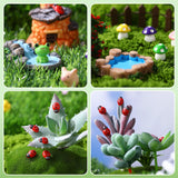 WinnerWhy 116 Pcs Fairy House Accessories Kit Miniature Garden Accessories Terrarium Decoration Mini Diorama Figurines Miniature Landscape Trees Simulated Succulents for DIY Garden Doll House Craft WinnerWhy