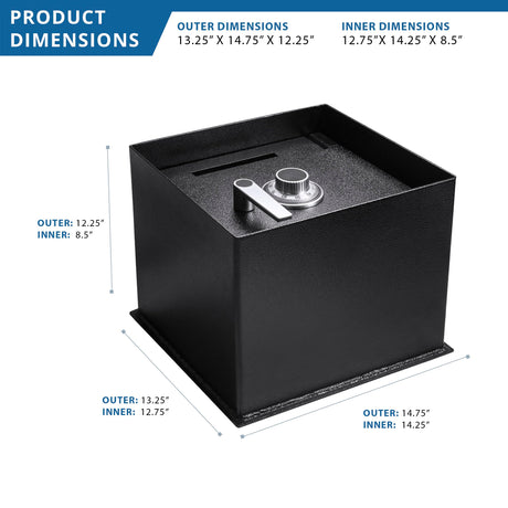Barska Underground Floor Safe – 0.89 Cu. Ft., Solid Steel, 3 Locking Deadbolts, Anti-Pry Hinges, Easy to Conceal, Protective Mat Included Barska