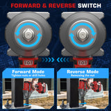 Sundpey Cordless Impact Wrench 812Ft-lbs - 1100N·m Brushless High Torque Impact Gun with 2 * 4.0Ah Battery - 21V Power Impact Driver with 5 Sockets & 9 Drill Bits & 1/2" Hexagonal Adapter for Car Home Sundpey