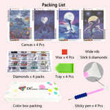 Muzagroo Art 4 Pack Diamond Paintings Kits for Adults 5D Diamond Art DIY with Round Full Drill Diamonds for Beginners Dolphins Diamond Wall Art for Living Room Muzagroo Art