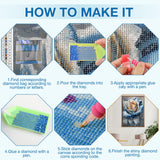 MEIYUDA Rose Diamond Painting Kits for Adults, 5D Blue Flowers Diamond Art Kits for Beginners, Floral DIY Gem Art Crystal Painting for Home Wall Decor Gift 12x16in MEIYUDA