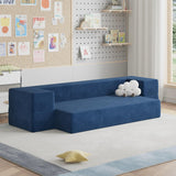 Luoxiao Folding Sofa Bed 2-in-1 Convertible Twin Sleeper Sofa Futon with 2 Pillows - Floor Couch & Bed Mattress for Apartments, College Dorms, Guest Room, Living Room, Navy Blue Luoxiao