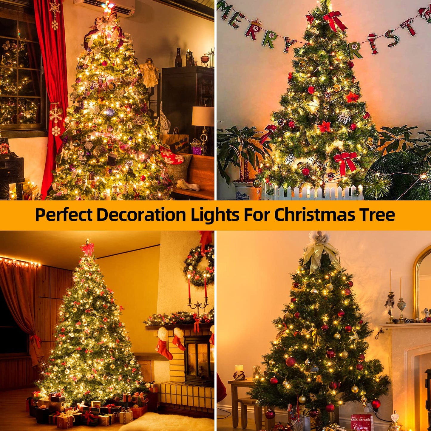 OUTYLTS 1000 LED 328ft 8 Modes with Timer Christmas String Lights IP55 Outdoor Waterproof UL Certificated Indoor Fairy Lights Garden Patio Wedding Christma Trees Parties Decoration Warm White