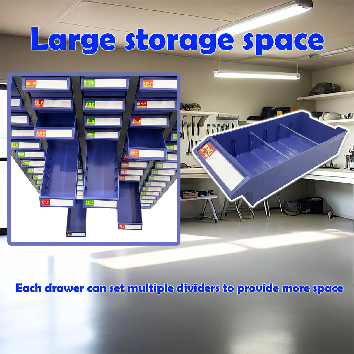 TECHTONGDA Bolt and Nut Tool Storage Steel Cabinet 75 Drawers Parts Cabinet Hardware Organizer and Storage Organization Shelves with Dividers Assortment KIT TECHTONGDA