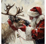 cviokrdu Christmas Paint by Numbers Kit for Adults - Santa Claus Adult Paint by Number Kits on Canvas, DIY Christmas Elk Oil Painting for Gift Home Wall Decor (16x16inch) cviokrdu