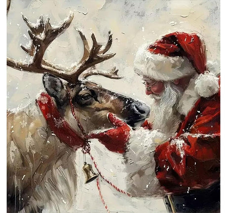 cviokrdu Christmas Paint by Numbers Kit for Adults - Santa Claus Adult Paint by Number Kits on Canvas, DIY Christmas Elk Oil Painting for Gift Home Wall Decor (16x16inch) cviokrdu
