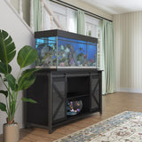 Tatub 75-90 Gallon Fish Tank Stand with Cabinet, Heavy Duty Metal Large Aquarium Stand for Accessories Storage, Reptile Tank Turtle Terrariums Table, 1000+ LBS Capacity, 58.9"x19.7"x32.6" H, New Black Tatub