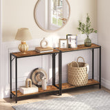 MAHANCRIS Console Table, 2-Tier Entrance Table, Behind Sofa Table, Industrial Style, Sturdy and Stable, for Living Room, Entryway, Foyer, Corridor, Office, Rustic Brown and Black CTHR27601 MAHANCRIS